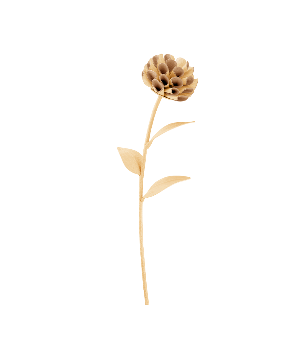 Dalium 花卉 - 香草黄牛皮拼接