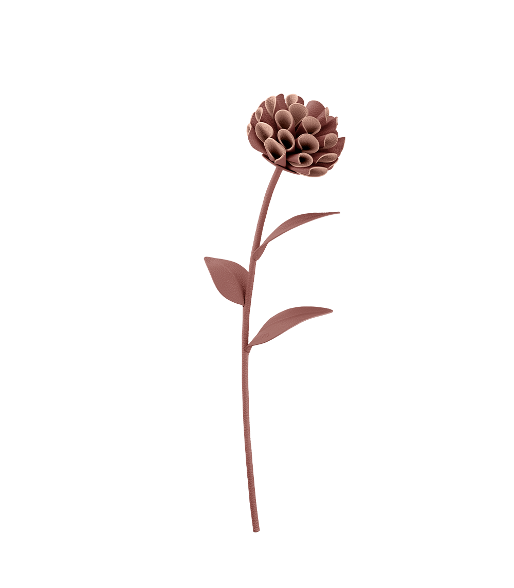 Dalium 花卉 - 干枯玫瑰色牛皮拼接
